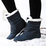 Waterproof Snow Boots Platform Keep Warm Ankle Winter Boots With Thick Fur Heels Botas Mujer Girls Shoes