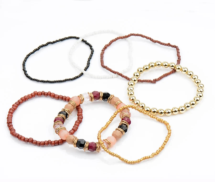 Bohemian Fashion Jewelry MutiLayer Beads Bracelets & Bangles for Women Elastic Strand Pulseras Mujer Femme Bijouterie - Women Jewellery - Girl Jewellery - Women Accessory - Girl Accessory