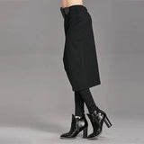 Spring Autumn Woman Pants High Stretch Black Fake Two Pieces Pencil Skirt Pants Female Fashion Streetwear Women Trousers