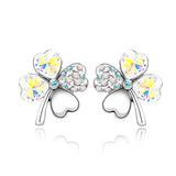 Four Leaf Clover earrings stud women brand gold colour Austrian Crystal stud Earrings jewellery 9554 - Women Jewellery - Girl Jewellery - Women Accessory - Girl Accessory