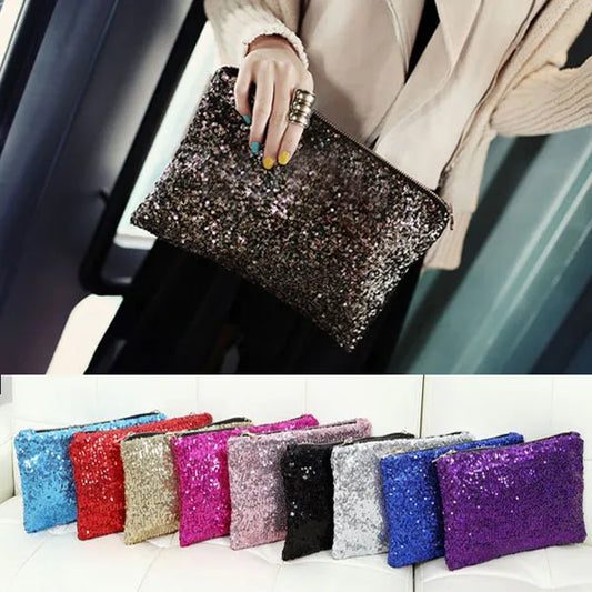Retro Luxury Sequins Taking Late Package Clutch Sparkling Dazzling Sequins Clutch women purse