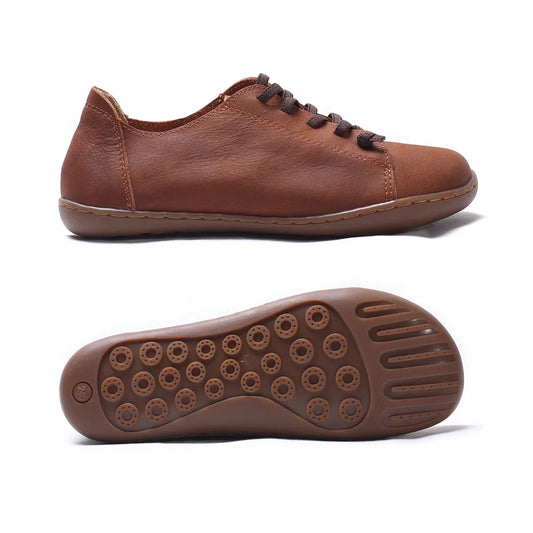 Flat Authentic Leather Plain toe Lace up Moccasins Footwear Women Shoes
