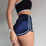 New Women Shorts Summer Silk Slim Beach Casual White Egde Shorts Hot Women Short & Leggings
