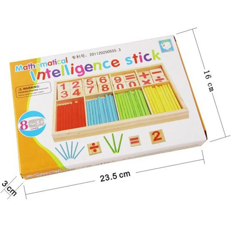 Montessori Wooden Number Math Game Sticks Box Educational Toy Puzzle Teaching Aids Set Materials Baby Toys - Kids Toys