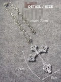 Big Silver Color Cross Pendant Necklace Crystal Rhinestone Long Chain Necklace for Women Hip Hop Fashion Jewelry - Women Jewellery - Girl Jewellery - Women Accessory - Girl Accessory