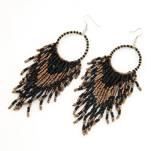 Vintage Ethnic Bohemian Beads Earrings Tassel  Wholesale Jewelry - Women Jewellery - Girl Jewellery - Women Accessory - Girl Accessory