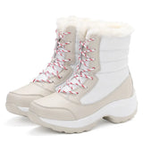 Waterproof Snow Boots Platform Keep Warm Ankle Winter Boots With Thick Fur Heels Botas Mujer Girls Shoes