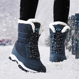 Waterproof Snow Boots Platform Keep Warm Ankle Winter Boots With Thick Fur Heels Botas Mujer Girls Shoes