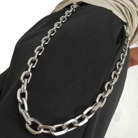 Punk Hip-hop Trendy leather Belts Waist Chain Male Pants Chain Men women Jeans Silver Metal Clothing Accessories Women Jeans