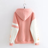 Japanese Kawaii Pink Sweatshirt Women Harajuku Anime Cat Clothes Mori Girl Preppy Warm Lovely Cute Paw Graphic Pullover Moletom - Women Jacket