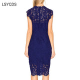 LSYCDS Robe Sexy Blue Dress Woman Elegant Lace Black White Red Ladies  Bodycon Summer Dresses Women Casual - Women Dress For Work - Women Prom