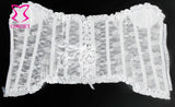 Embroidery Padded Cup White Lace Corset Sexy Gothic Bustier Top Bridal Corpetes Zipper Push Up Corsets Bustiers Wedding Lingerie - girl short