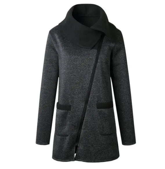 Women's Fleece Sweatshirt Spring Winter Casual Long Zipper Hoodies Pocket Jacket Coat Outwear 4XL Red/Black/Gray/Blue - Women Jacket - Girl Jacket