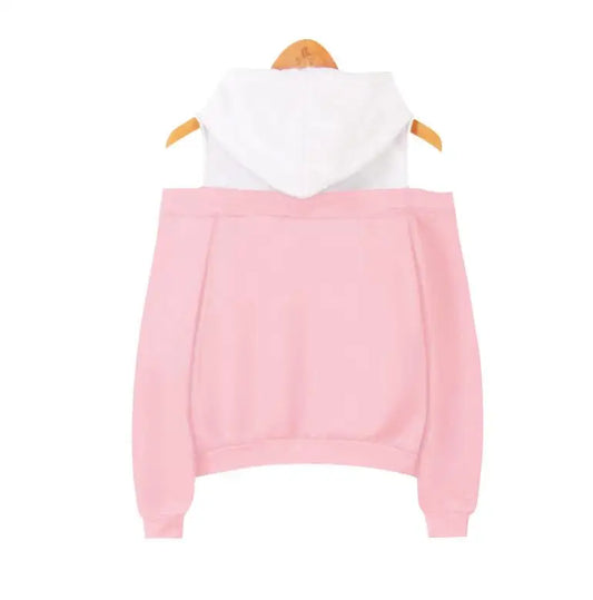 Autumn New fashion Strapless shoulder fake two-piece hooded sweatshirt women vests