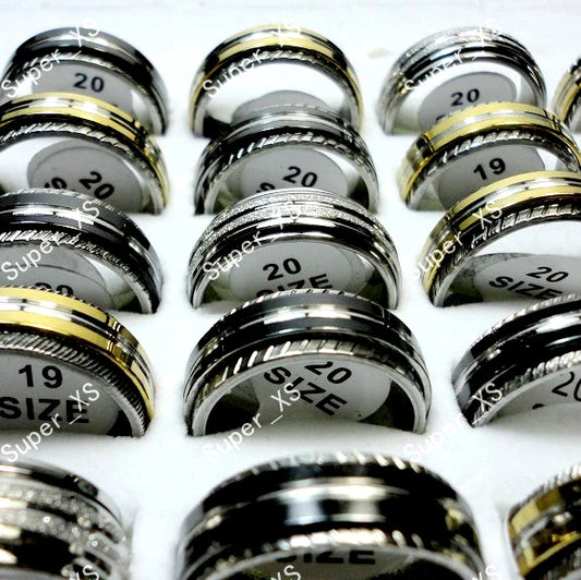 20Pcs Vintage Rotatable Styles Women Steel Ring For Women and Men Jewelry Lot Bulks  LR052- Women Jewellery - Girl Jewellery - Women Accessory - Girl Accessory
