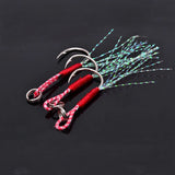 5pcs/lot Fishing Cast Jigs Assist Hook Barbed Single Jig Hooks Thread Feather Pesca High Carbon Steel fishing lure slow jigging Home Improvement Girl