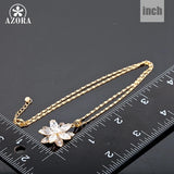 AZORA Sunflow Design Gold Color Gold Stellux Austrian Crystals Paved Pendant Necklace TN0003 - Women Jewellery - Girl Jewellery - Women Accessory - Girl Accessory