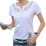 Summer T-shirt Lady Top Tees Cotton White Tshirt Female Brand Clothing T-Shirt women tops - women casual