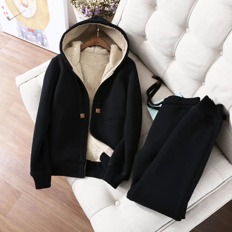 Autumn Winter Sweatshirt Women Plus Velvet Oversized Hoodies Women Jacket Long Sleeve Sweatshirt Sportswear Warm Women's Hoodies Z64