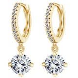 Wholesale many Gold Color Crystal Drop Earrings, Fashion Austrian Zircon Rhinestone Earrings, Fashion Jewelry - Women Jewellery - Girl Jewellery