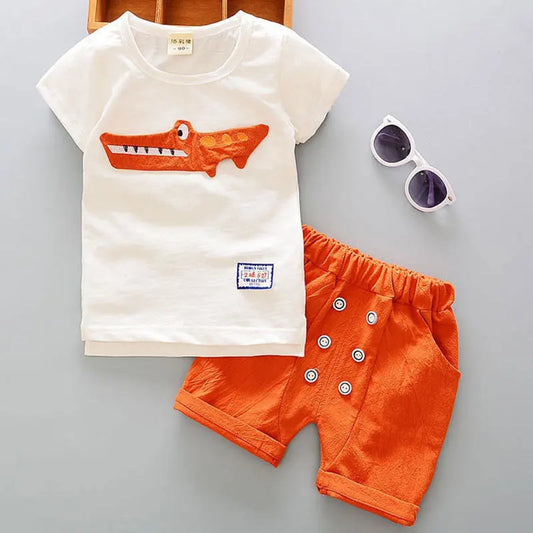 Cartoon Cotton Summer Clothing Sets for Boy Infant Fashion Outerwear Clothes Suit T-shirt+Pant Suit Newborn - girl cloth - Baby Girls