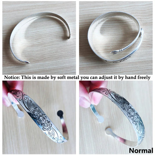 Yumfeel Wholesale Tibetan Silver Bracelet Antique Silver Cuff Bracelet  10pcs/lot - Women Accessory - Girl Accessory