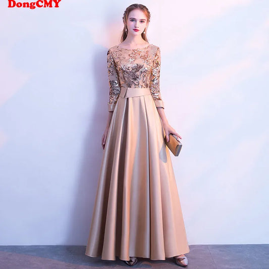 DongCMY Long Formal Sequined Dresses Maxi Evening Party New Plus Size Robe De Soiree Embroidered Gowns Women Prom - Women Plus Size Clothing