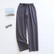 couple washed cotton trousers thin men and women home pants Elastic Waist Sleep Bottoms Plaid lounge pants home sleepwear 2021