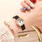 New Clock Rose Gold Small Leather Strap Bracelet Watch For Gift Relogio women watch