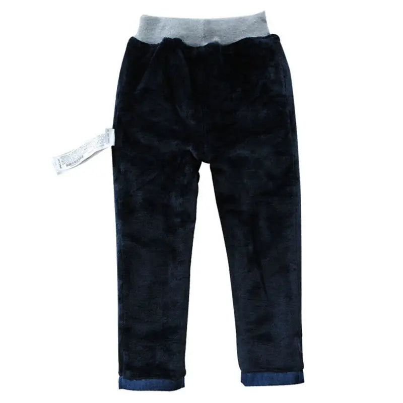 Kids Winter Plus Velvet Thicken Warm Denim Wear For Boys Jeans - Boy Cloth