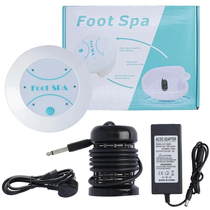 Detox Foot Massager Electric Pressotherapy Foot Spa Bath Machine Cleanse Massage Feet Care Bath Basin Array Aqua Masajeador Rela