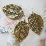 4pcs Antique Bronze Alloy Tree Leaf Necklace, Large Size Tree, Leaves Necklace Pendant Charms Vintage Jewelry - Women Jewellery - Girl Jewellery - Women Accessory - Girl Accessory