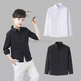 Boys White Shirts for Kids Clothes Solid Cotton Formal Shirt for Teenagers School Performance Uniform 4-16 Years Old Boys Shirt - Boys Clothing