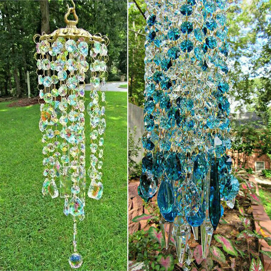 21cm Colorful Crystal Wind Chimes Home Garden Hanging Decoration Ornament Wind Chimes Crystal Wind Chimes Wind Chimes Patio Lawn