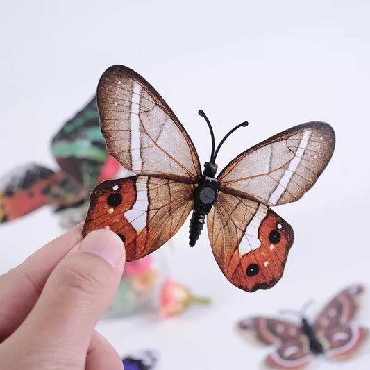 12Pcs DIY Lifelike 3D Multicolor Butterfly Magnet Fridge Magnet Wall Stickers Kids Baby Rooms Free Glue Home Decorations - Dining