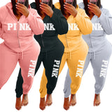 Tracksuit Women's Letter Pattern Plus Size Clothing Two Piece Sets Long Sleeved Hoodies Fashion Winter Sportswear Women Plus Size Clothing