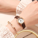 New Clock Rose Gold Small Leather Strap Bracelet Watch For Gift Relogio women watch