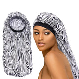 Fashion Women Sleep Hair Turban Cap Long Satin Printed Flower Elastic Bonnet Cylindrical Chemo Cancer Hat Muslim India Headwear women sleep