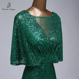 Sexy sequin Evening dress short sleeves vestidos de fiesta green dress evening gowns for women Party dress dresses Women Prom