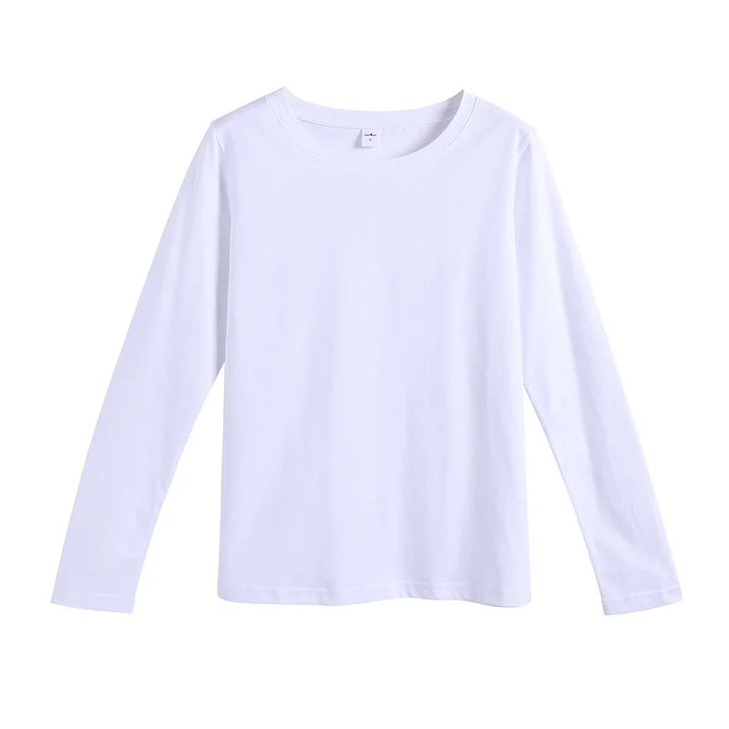 New Female T-shirt Long Sleeve Cotton T-Shirt Ladies Winter Top Tee Solid Color Basic Tshirt Casual T-shirts For women tops - women contemporary - women casual - girl tops - girl short