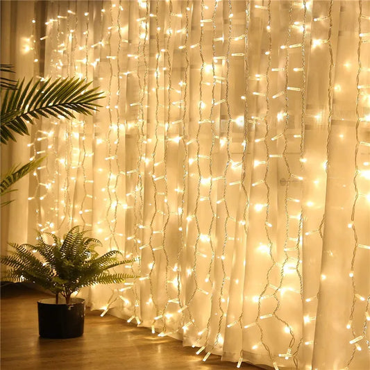 9x3/12x2m Christmas Lights Garland LED Curtain Icicle String Light Fairy Wedding Lighting Decoration Home Windows Party Garden - Home Improvement - Electronics Accessory