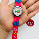 Kids Fashion Transparent Silicone Strap Cute Strawberry Pointer Dial Clock  Waterproof Girl Watch