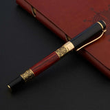 High Quality 530 Golden Carving Mahogany Luxury Business School  Fountain Pen New Ink Pen Office Supplies