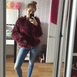 Autumn Winter Furry Faux Fur Coat Women Coats Fluffy Warm Long Sleeve Female Outerwear Women Jackets Hairy Collarless Overcoat