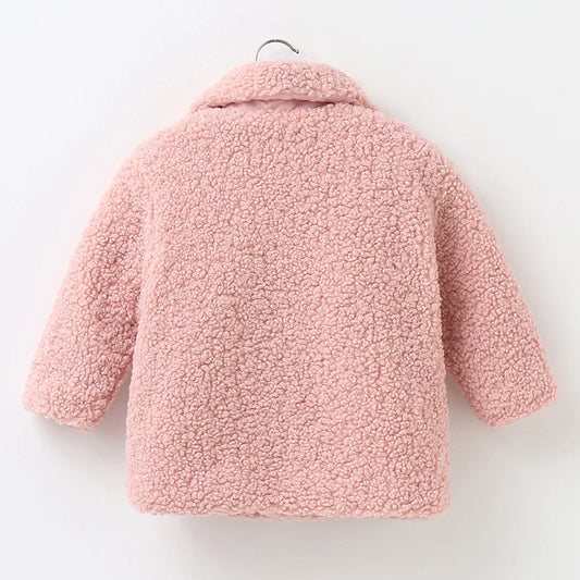 Plush Spring Autumn Keep Warm Outerwear Fashion Little Princess Christmas Coat Kids Clothes 2 3 4 5 6 7 Years Old girl jacket