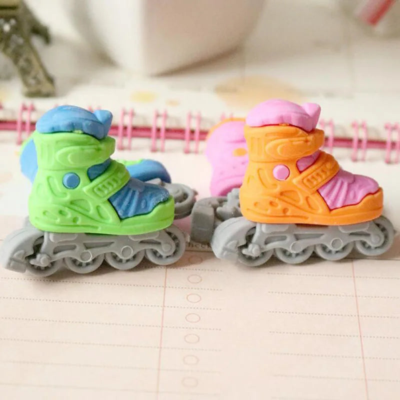 1pc Kawaii Eraser Cute Rubber Skates Pencil Eraser Creative Funny Accessories Stationery Office School Supplies