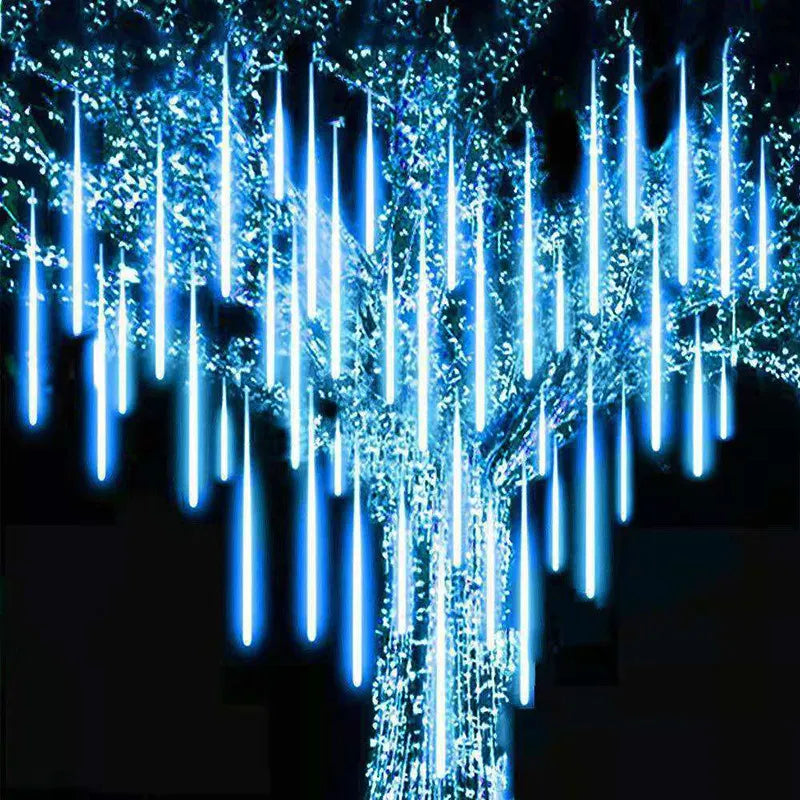 8 Tubes Meteor Shower Rain Led String Lights Street Garlands Christmas Tree Decorations for Outdoor New Year Fairy Garden Lights - Home Improvement - Electronic Accessory