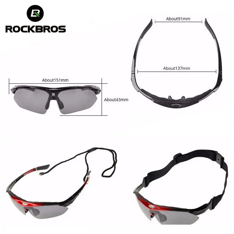 ROCKBROS Cycling Polarized glasses Bike Photochromic Outdoor Sports Sunglasses MTB PC Goggles Eyewear 5/3 Lens Bicycle Women Accessory Outdoors