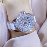 Diamond Famous Brand Fashion Ceramic Stainless Steel Clock Relogio women watch