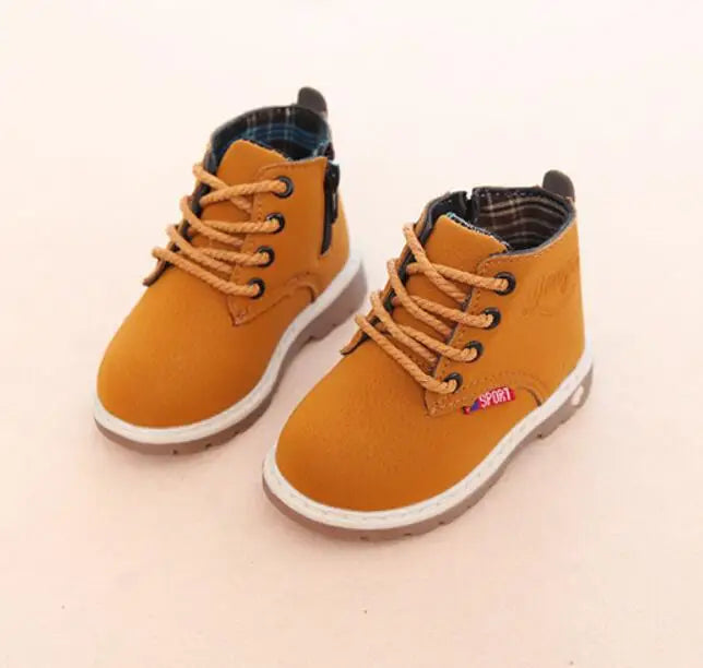 Children's Casual Shoes New Winter Snow Boots Fashion Leather Soft Antislip Girls Boots EU 21-30 Sport Running Boys Shoes